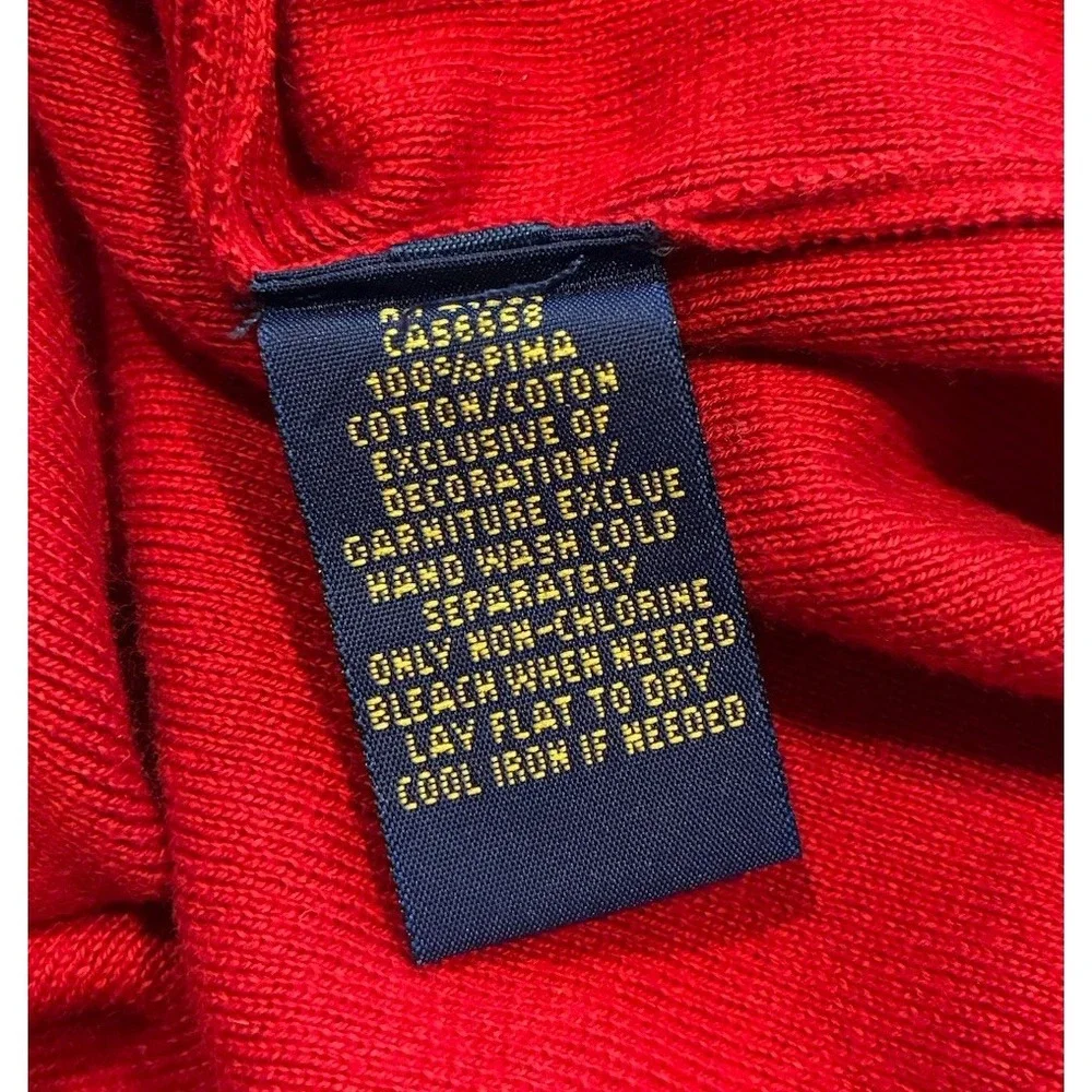 Polo Ralph Lauren‎ Mens Medium Red 100% Pima Cotton Crewneck Sweater Red Pony